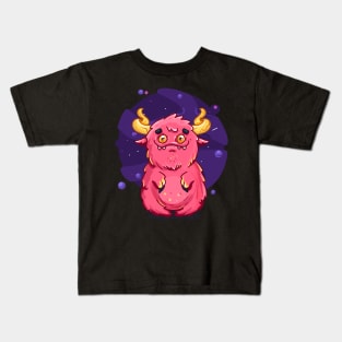 Cute Burly Friendly Pink Monster Kids T-Shirt